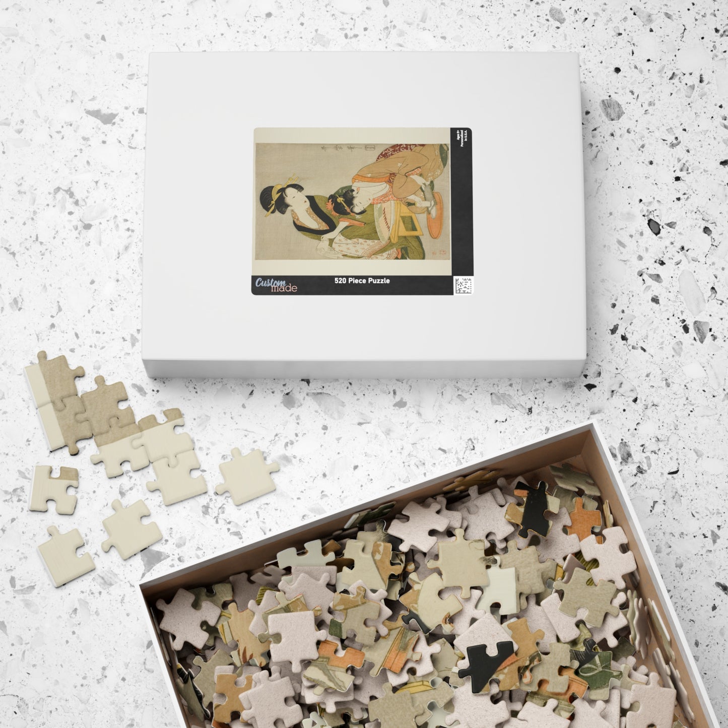 Ukiyo-e Jigsaw Puzzle (252 / 520-piece): “Preparing a Meal” by Kitagawa Utamaro | Edo Bijin-ga / Courtesans in Everyday Life