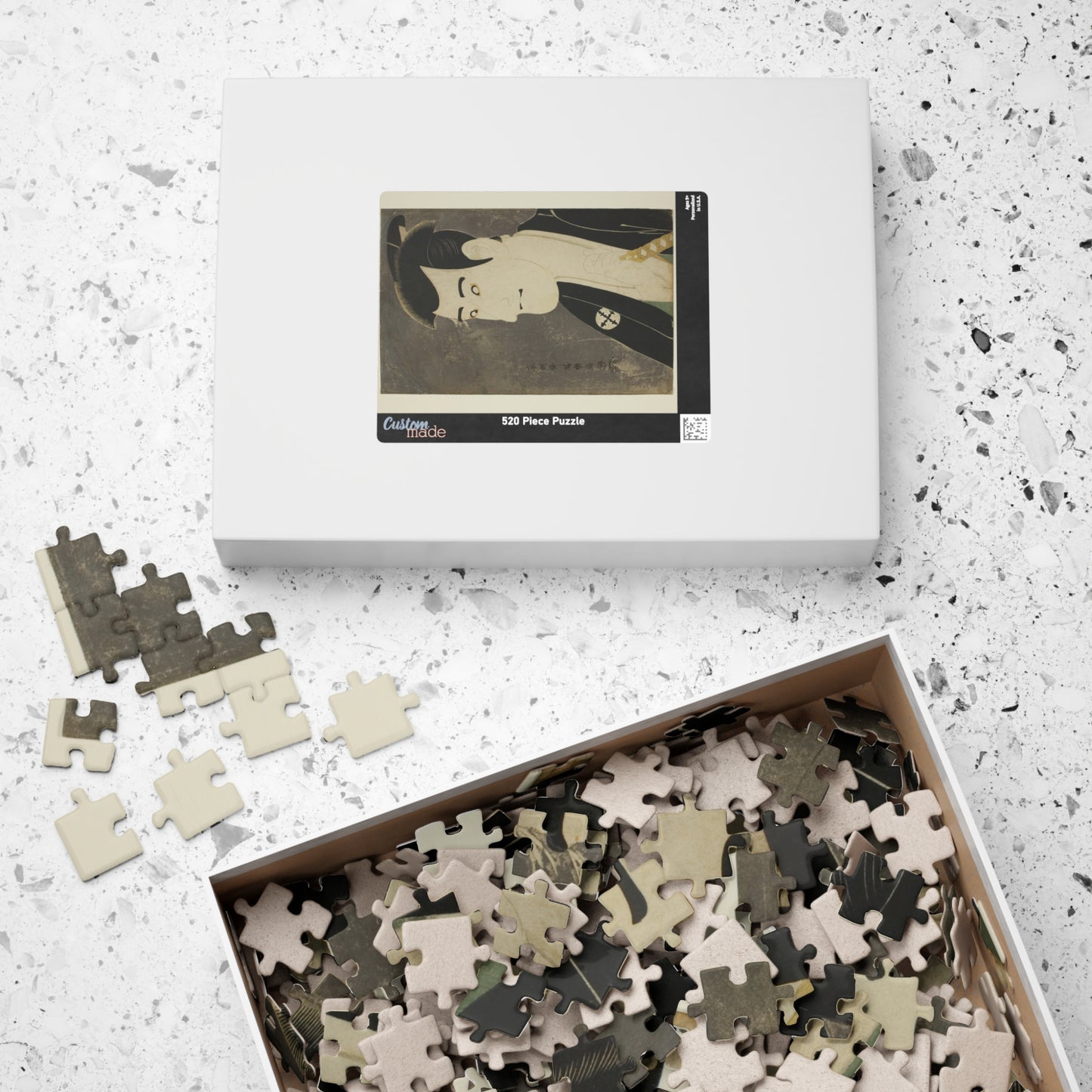 Ukiyo-e Jigsaw Puzzle (252 / 520-piece): Ichikawa Komazō III as Shiga Daishichi – Toshusai Sharaku | Kabuki Actor Portrait / Edo Woodblock Art