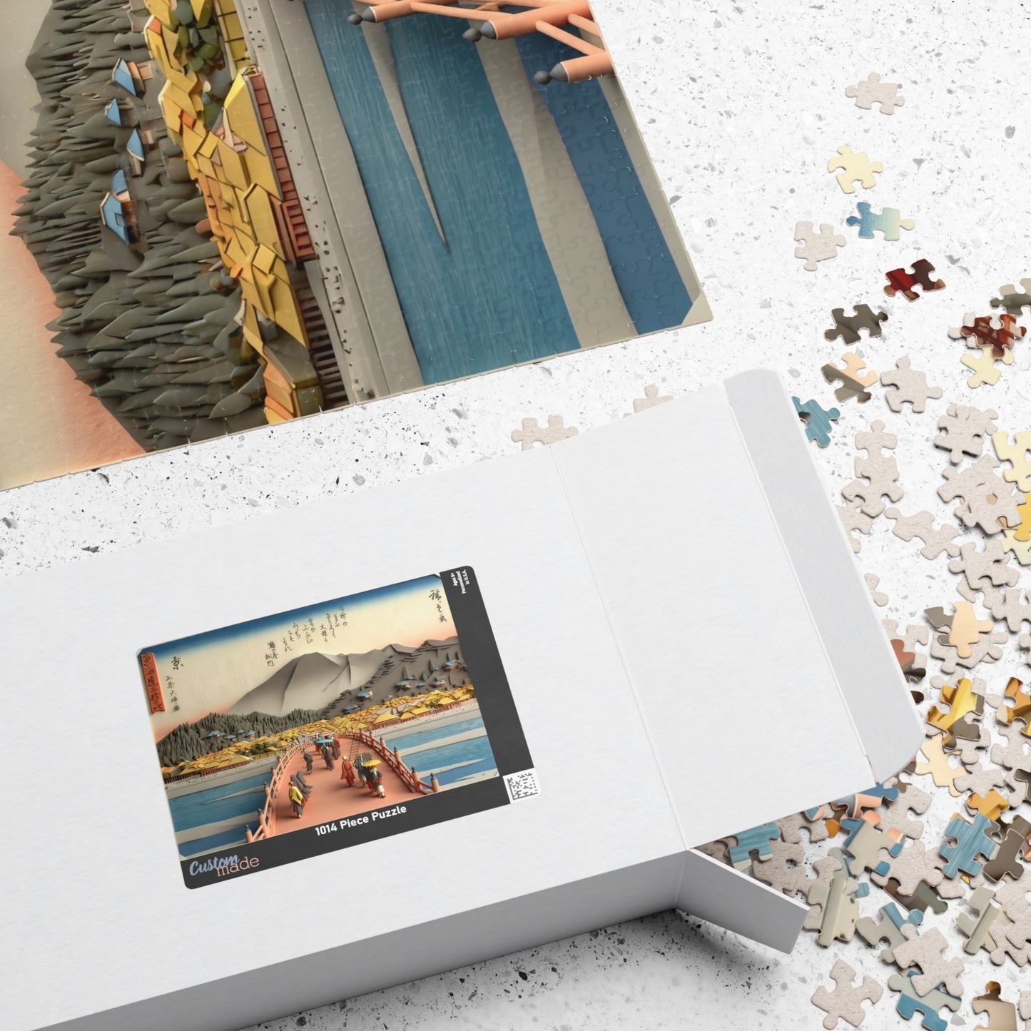 Hiroshige 3D Ukiyo-e Puzzle 1014 Piece, Japanese Edo Art | Kyoto The Great Bridge at Sanjo
