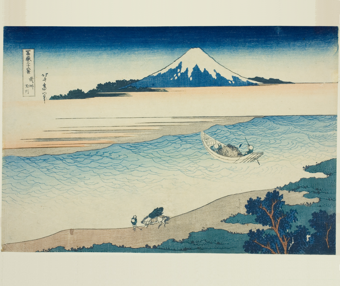Ukiyo-e Jigsaw Puzzle (252, 520-piece) : Tama River in Musashi Province – Katsushika Hokusai (1831) | Thirty-six Views of Mount Fuji / Japanese Art
