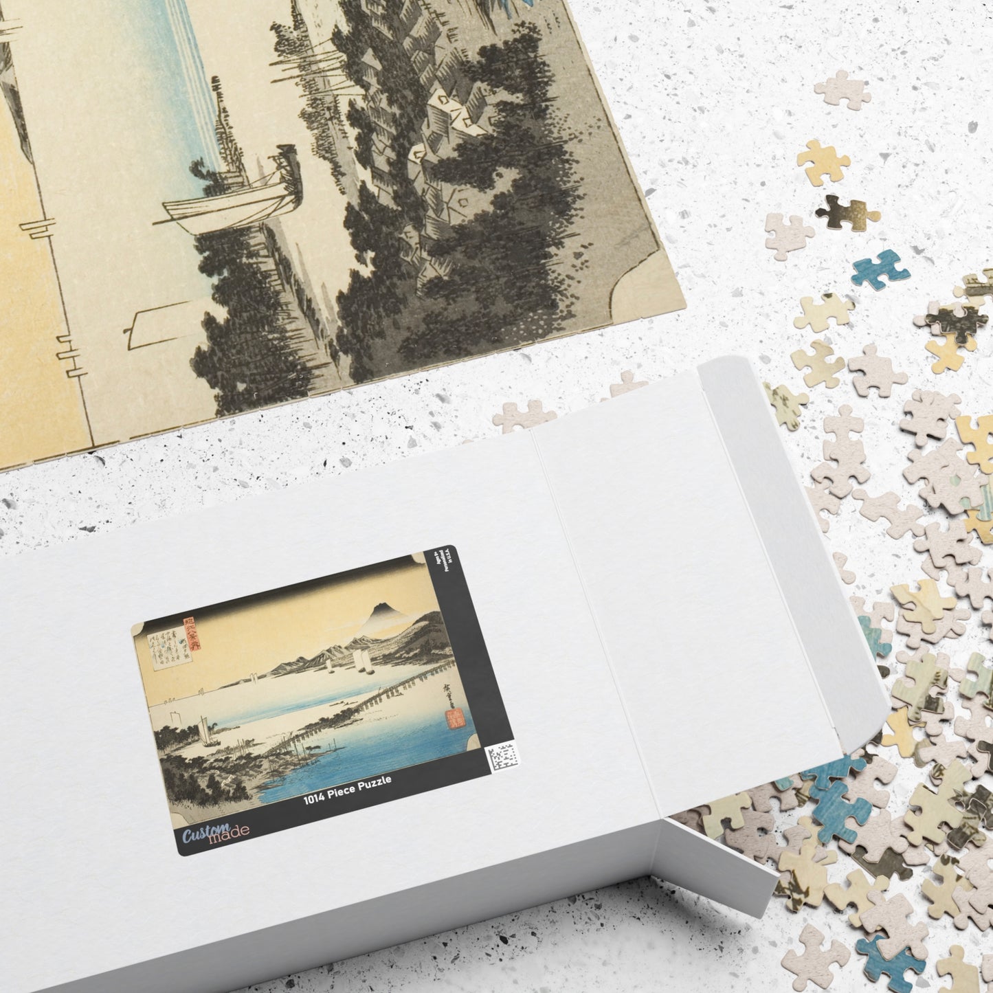 Ukiyo-e Jigsaw Puzzle (1014 pcs) — “Evening Glow at Seta Bridge, Ōmi Eight Views” by Utagawa Hiroshige | Japanese Lake Biwa Art Puzzle