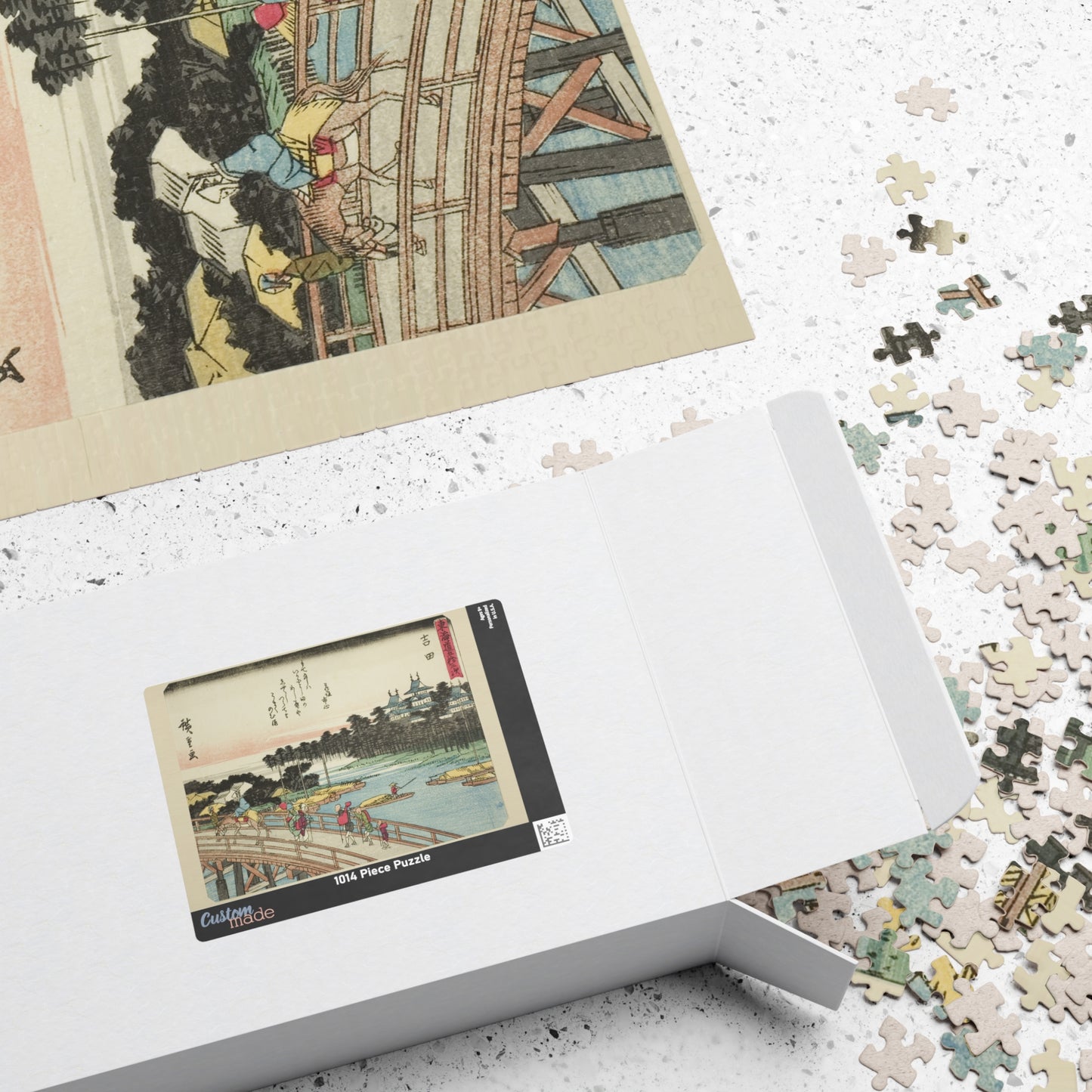 Ukiyo-e Jigsaw Puzzle (1014-piece): Yoshida – “Evening Calm at Yoshida” Tōkaidō Fifty-three Stations by Utagawa Hiroshige (1833)