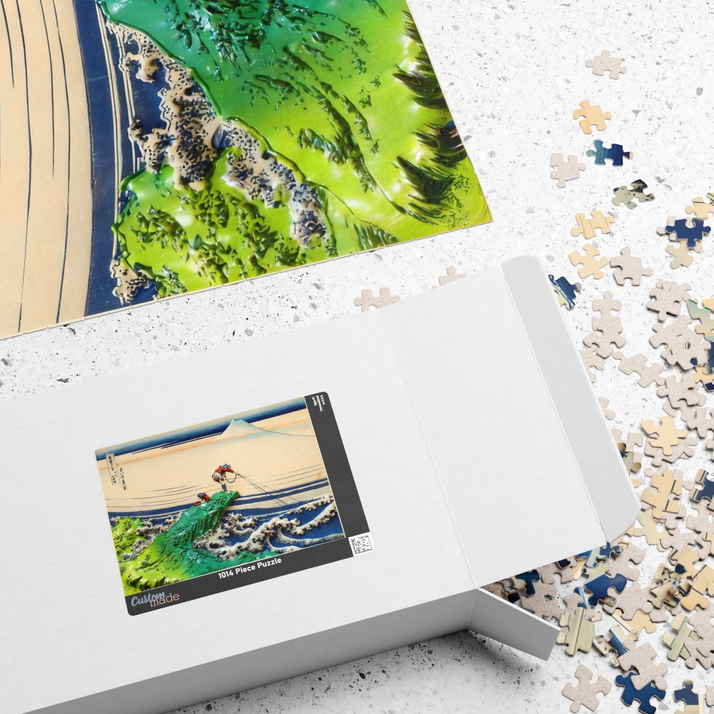 Hokusai 3D Ukiyo-e Puzzle 1014 Piece, Japanese Edo Art | Kajikazawa in Kai Province
