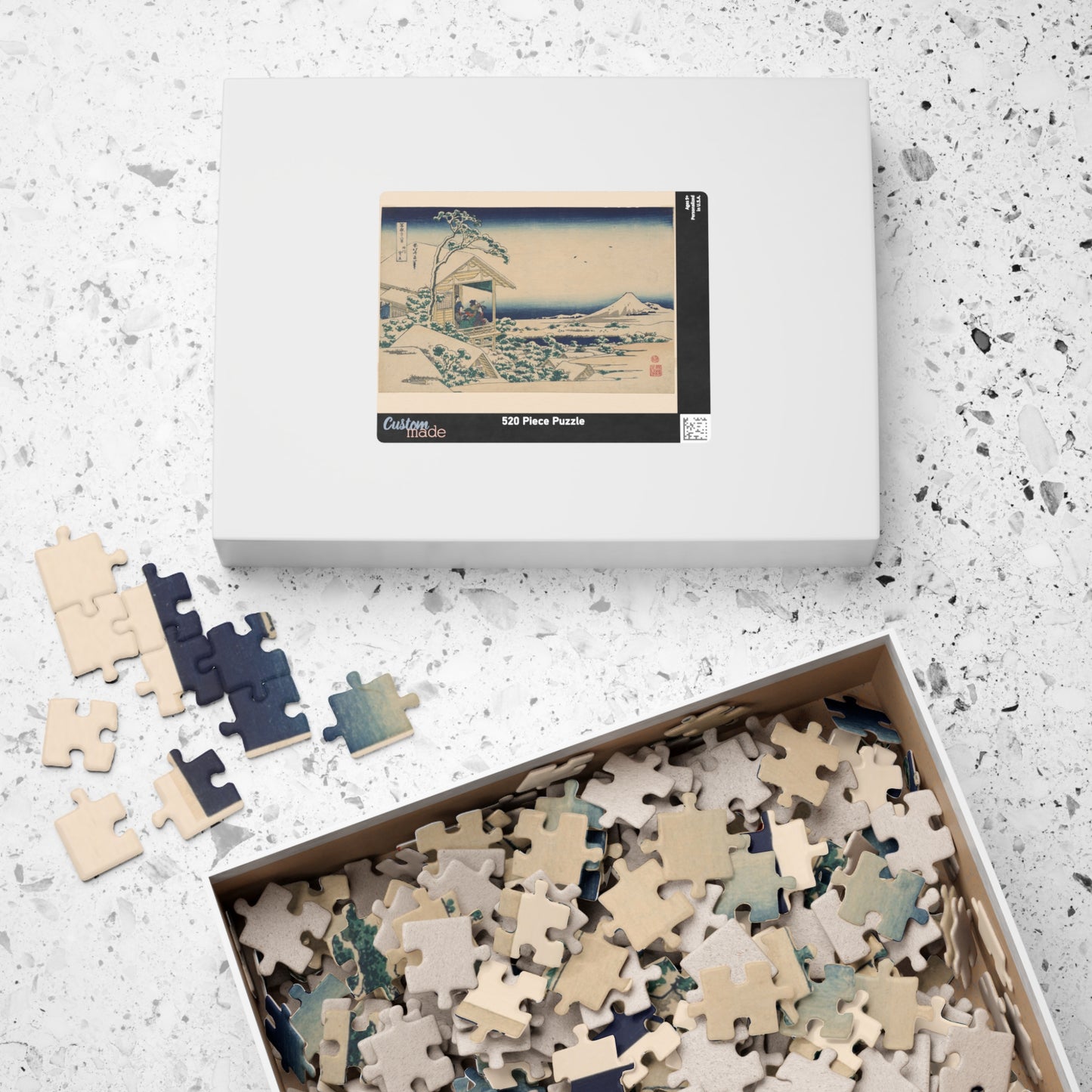 Ukiyo-e Jigsaw Puzzle (252, 520-piece) : Snowy Morning at Koishikawa – Katsushika Hokusai | Winter Landscape of Edo