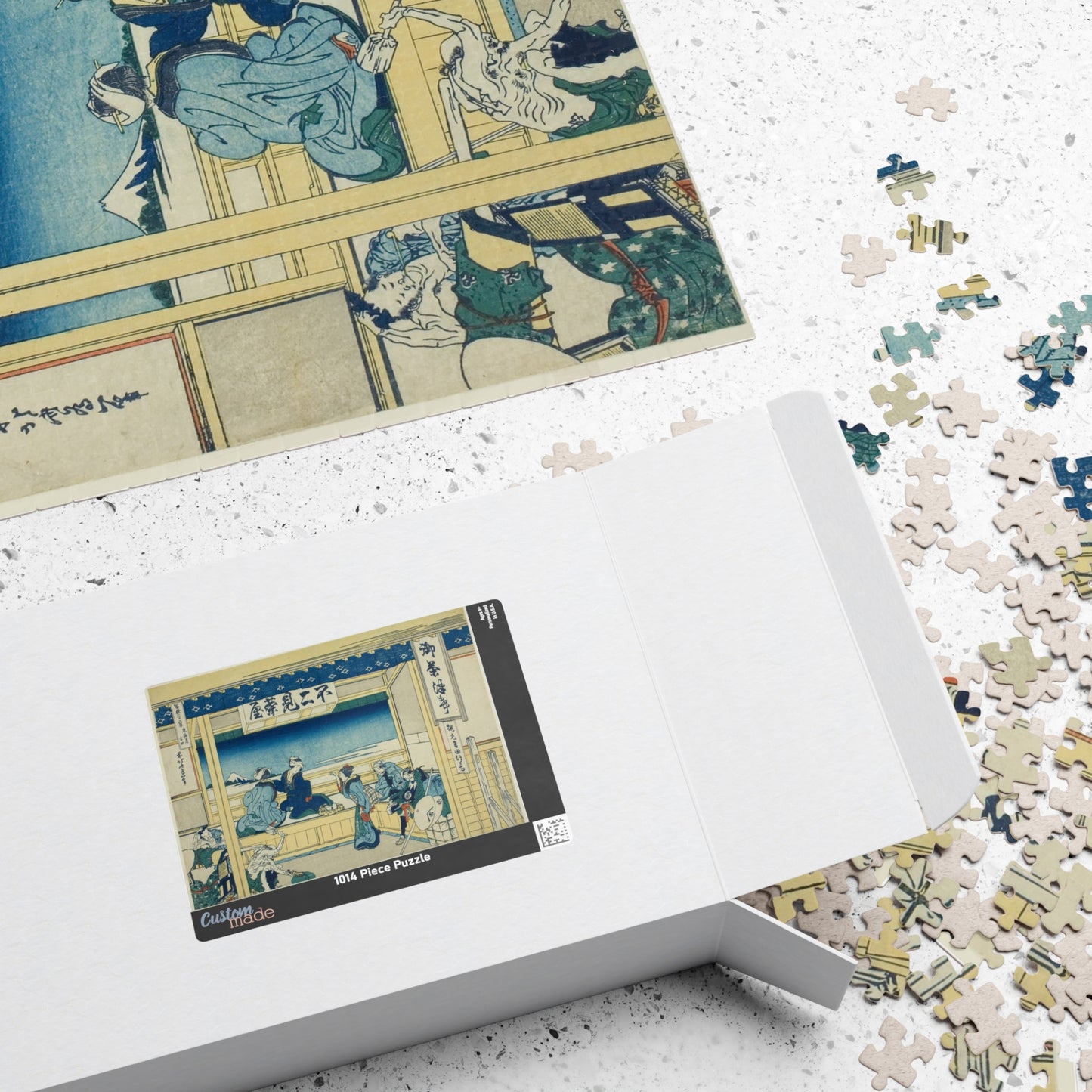 Ukiyo-e Jigsaw Puzzle (1014-piece) : Yoshida on the Tōkaidō – Katsushika Hokusai | Travelers & Mount Fuji