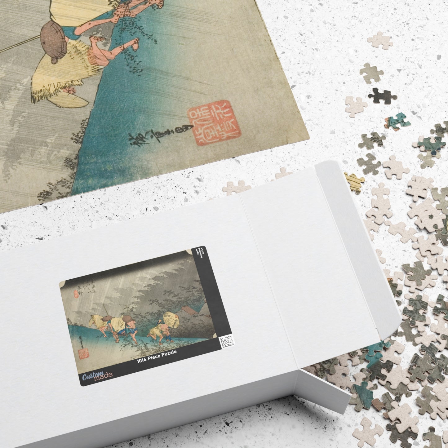 Ukiyo-e Jigsaw Puzzle (1014-piece) – “Shōno: Driving Rain” from Tōkaidō Fifty-Three Stations by Utagawa Hiroshige (1833–1834)