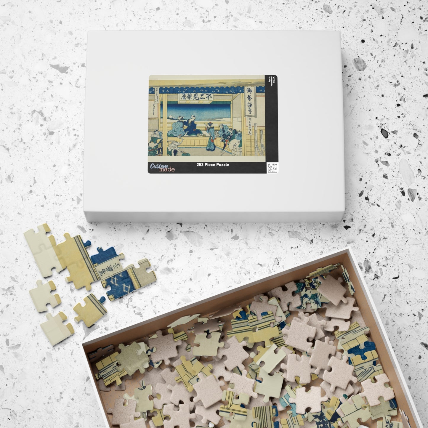 Ukiyo-e Jigsaw Puzzle (252, 520-piece) : Yoshida on the Tōkaidō – Katsushika Hokusai | Travelers & Mount Fuji