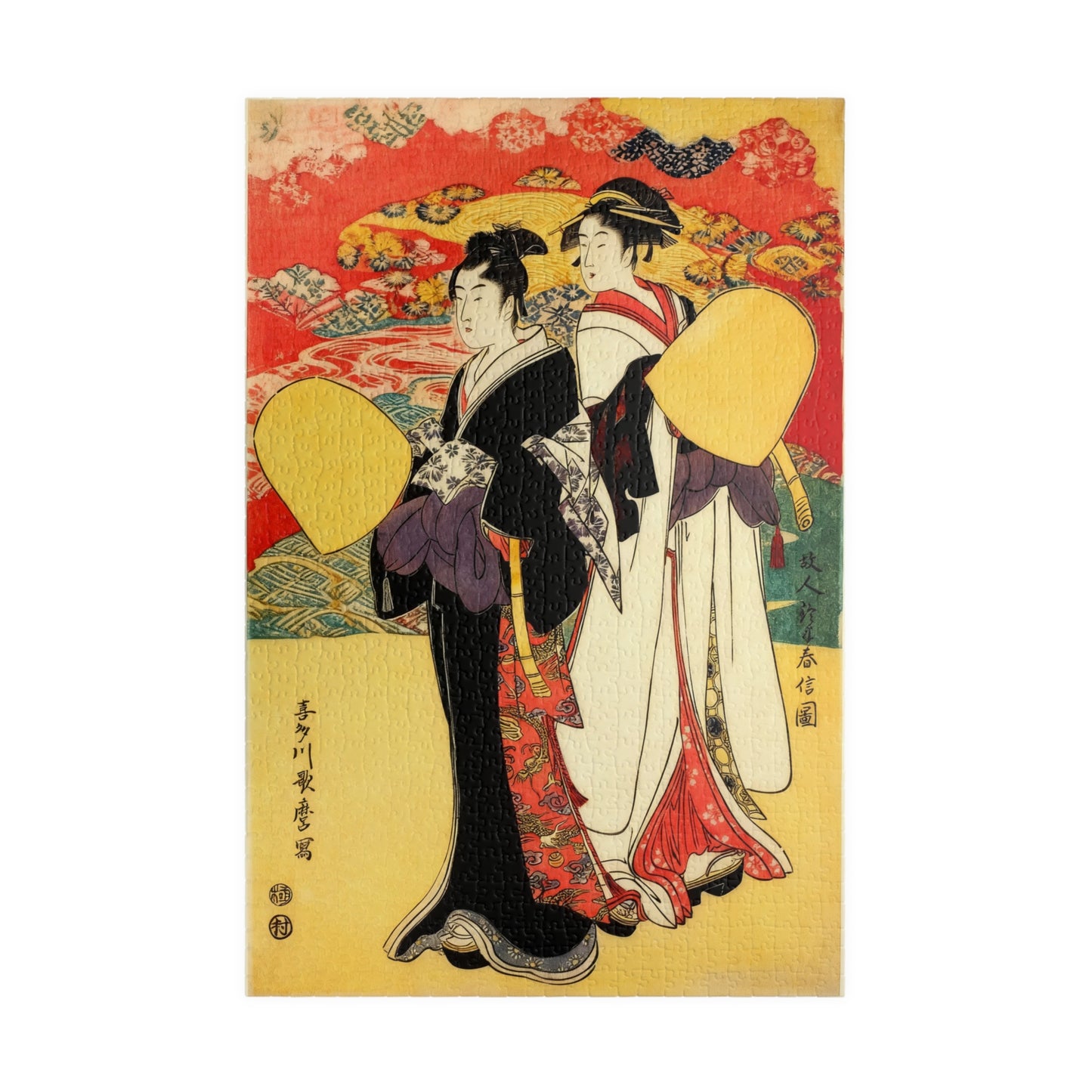 Utamaro Ukiyo-e Puzzle 1014 Piece, Background Variation, Japanese Edo Art | Hōnin Suzuharunobu-zu