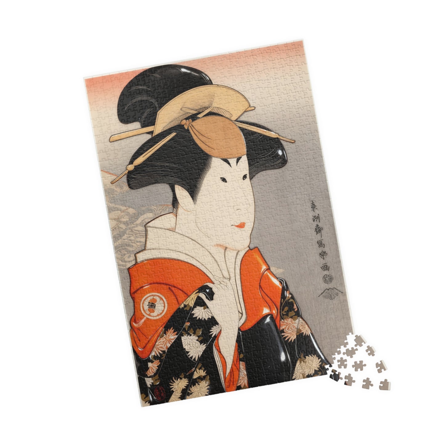 Sharaku Ukiyo-e Puzzle 1014 Pieces, Background Variation, Japanese Edo Art | Segawa Tomisaburō II as “Yadorigi”
