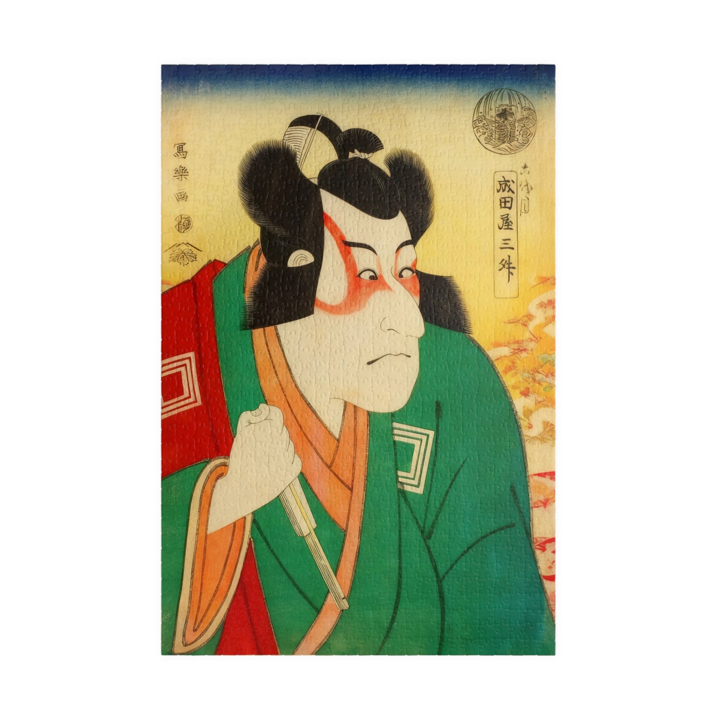 Sharaku Ukiyo-e Puzzle 1014 Pieces, Background Variation, Japanese Edo Art | Ichikawa Danjūrō VI as Naritaya Sanshō