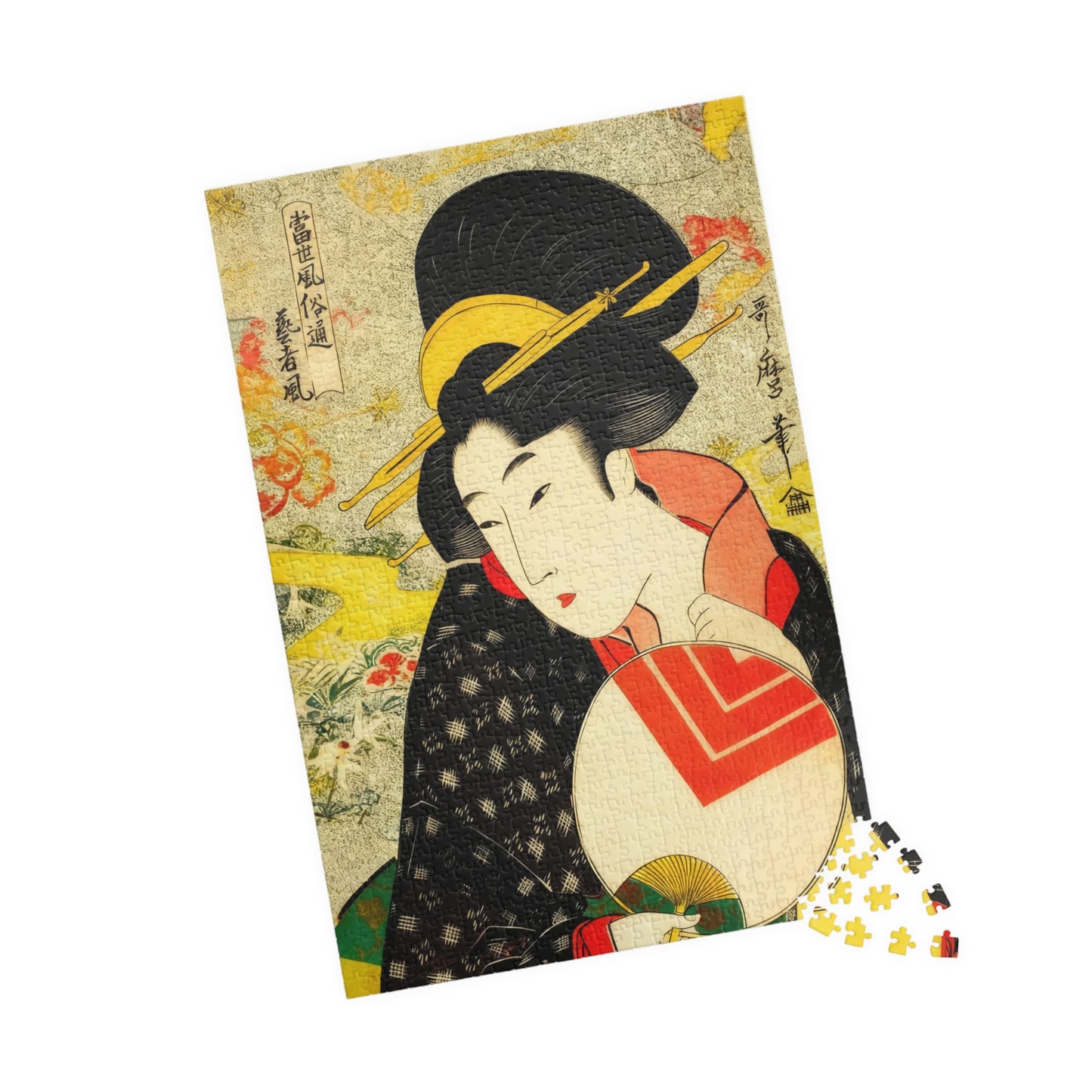 Utamaro Ukiyo-e Puzzle 1014 Piece, Background Variation, Japanese Edo Art | Geisha Style (Geisha Fū)
