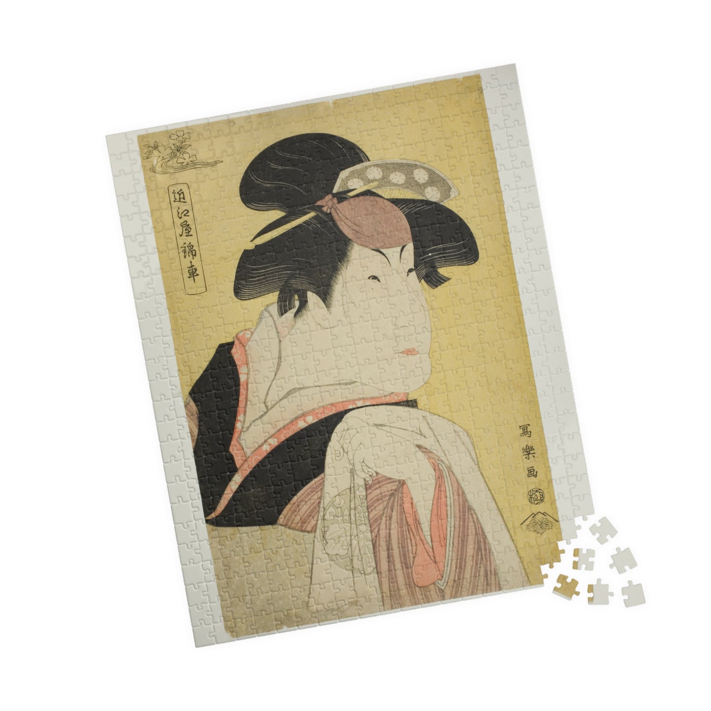 Ukiyo-e Jigsaw Puzzle (252 / 520-piece): Nakayama Tomisaburō I as “Omiya Kinsha” – Toshusai Sharaku | Kabuki Bijin-ga / Edo Portrait Art