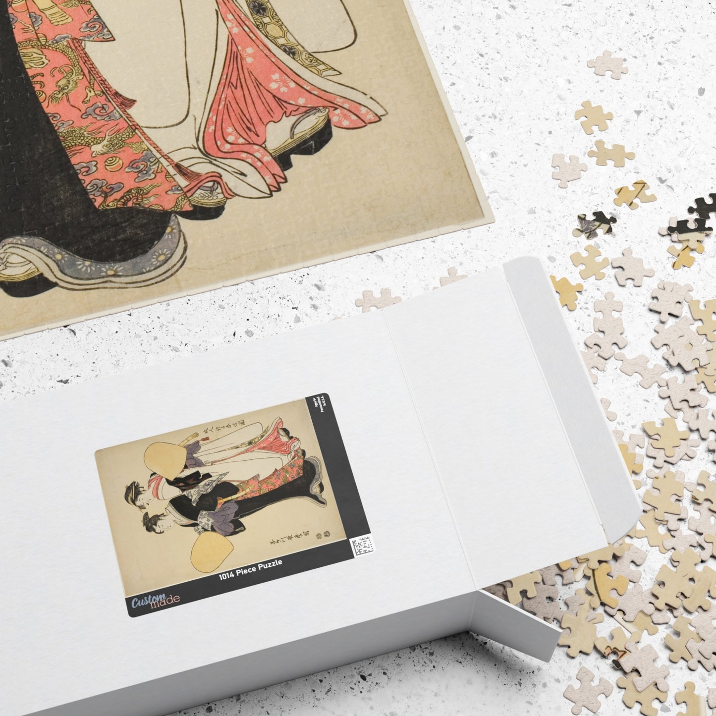 Ukiyo-e Jigsaw Puzzle (1014-piece): “Hōnin Suzuharunobu-zu” by Kitagawa Utamaro | Edo Bijin-ga / Romantic Courtesan Portrait Art