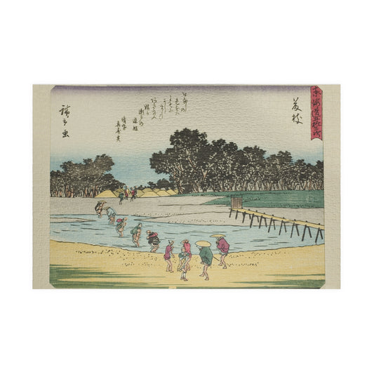 Ukiyo-e Jigsaw Puzzle (1014-piece): Fujieda – “Crossing the Seto River at Dusk” Tōkaidō Fifty-three Stations by Utagawa Hiroshige (1833)