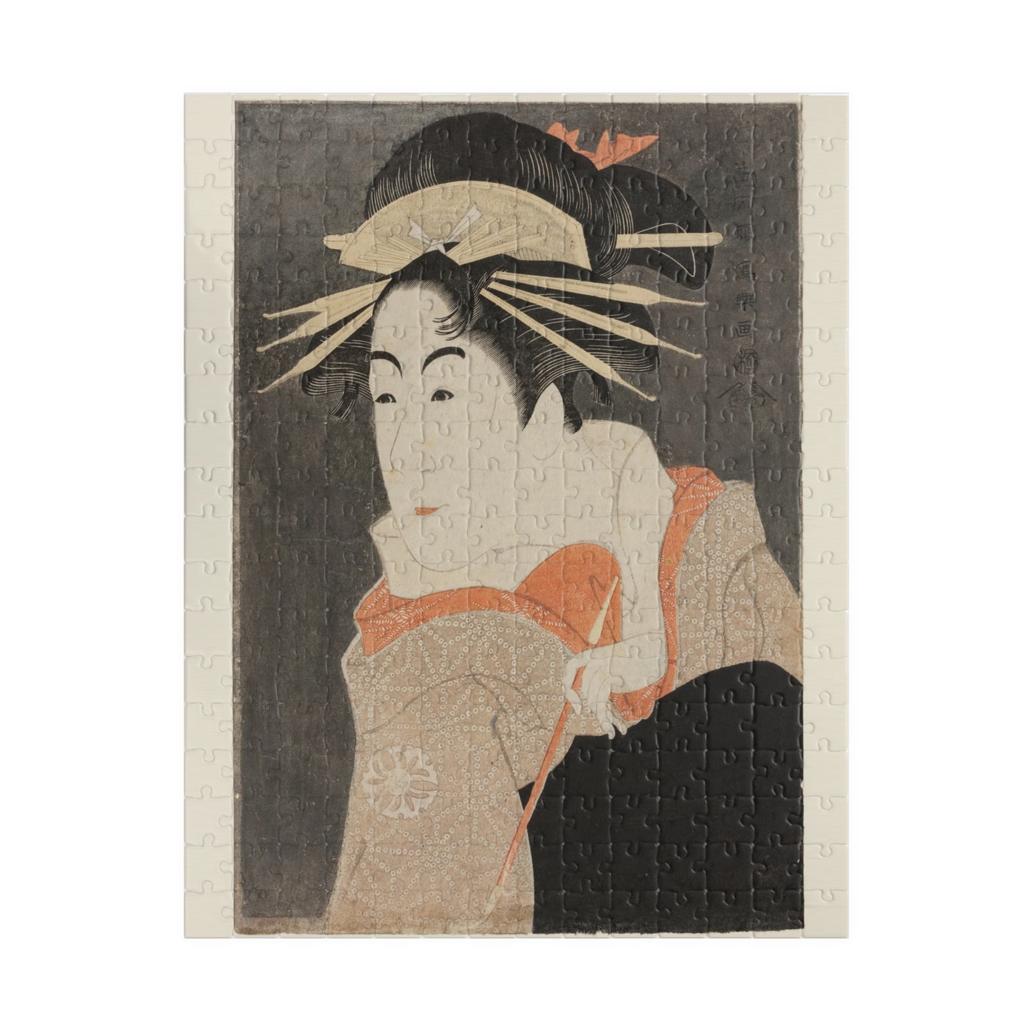 Ukiyo-e Jigsaw Puzzle (252 / 520-piece): Matsumoto Yonesaburō as Shinobu – Toshusai Sharaku | Kabuki Actor Portrait / Edo Ukiyo-e Art