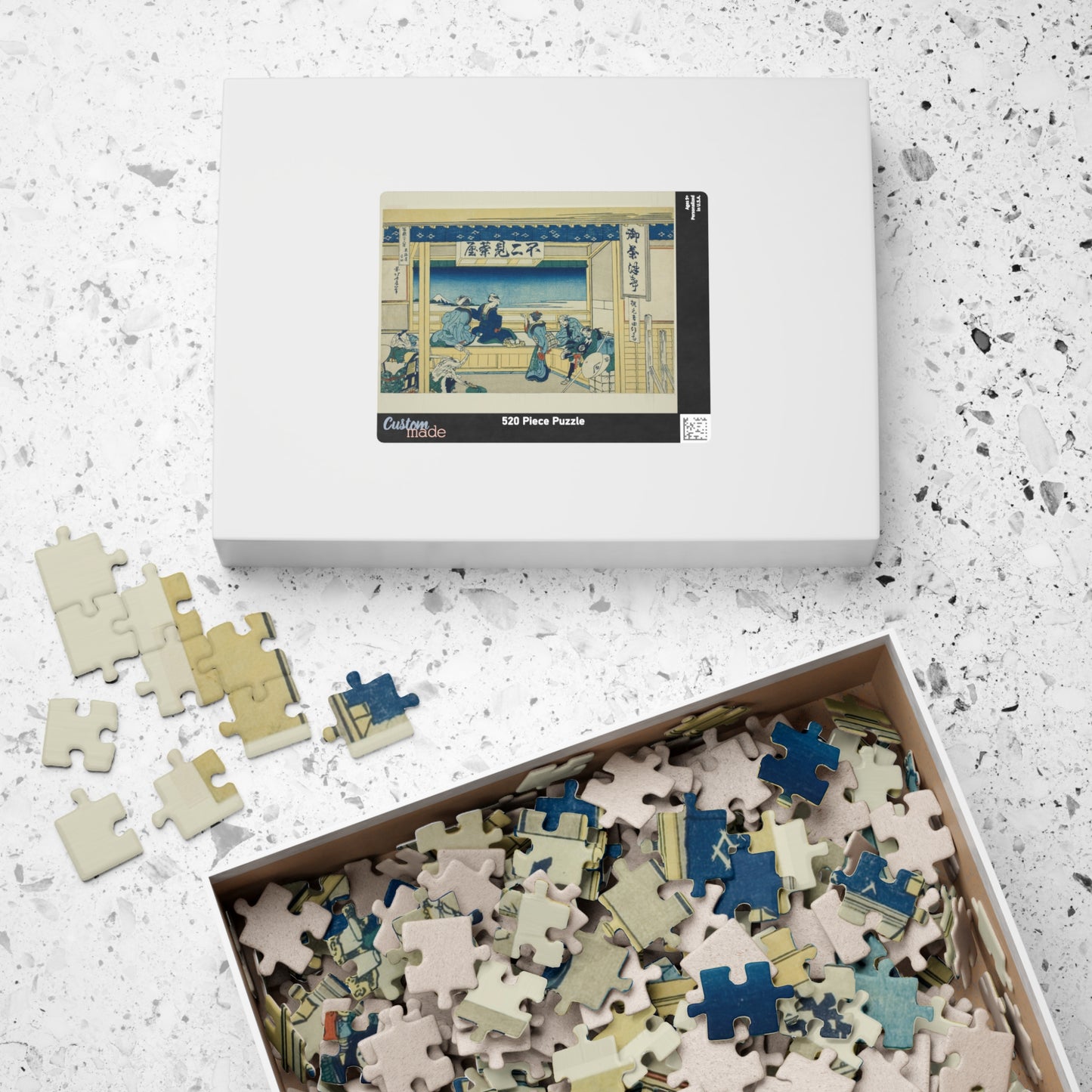 Ukiyo-e Jigsaw Puzzle (252, 520-piece) : Yoshida on the Tōkaidō – Katsushika Hokusai | Travelers & Mount Fuji