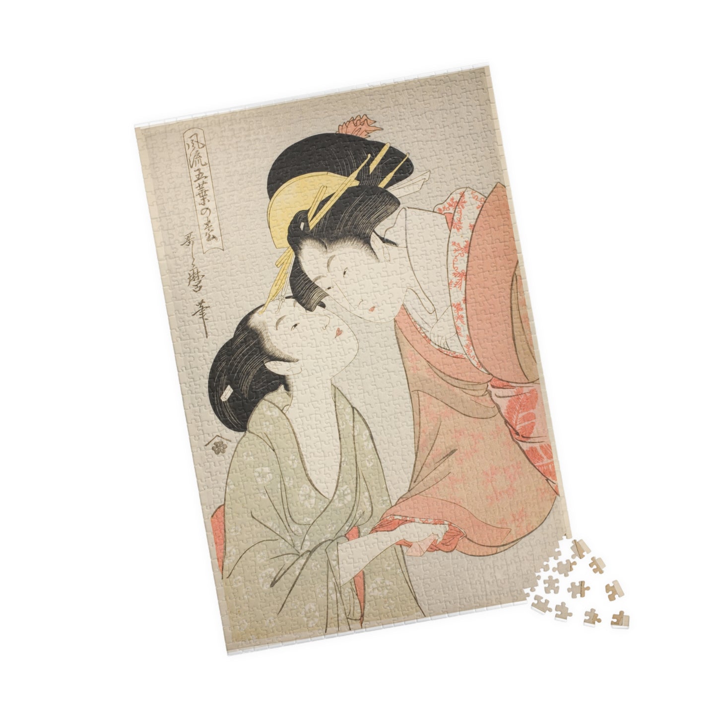 Ukiyo-e Jigsaw Puzzle (1014-piece): “Messenger with a Letter” by Kitagawa Utamaro | Edo Bijin-ga / Secret Romance & Emotional Expression