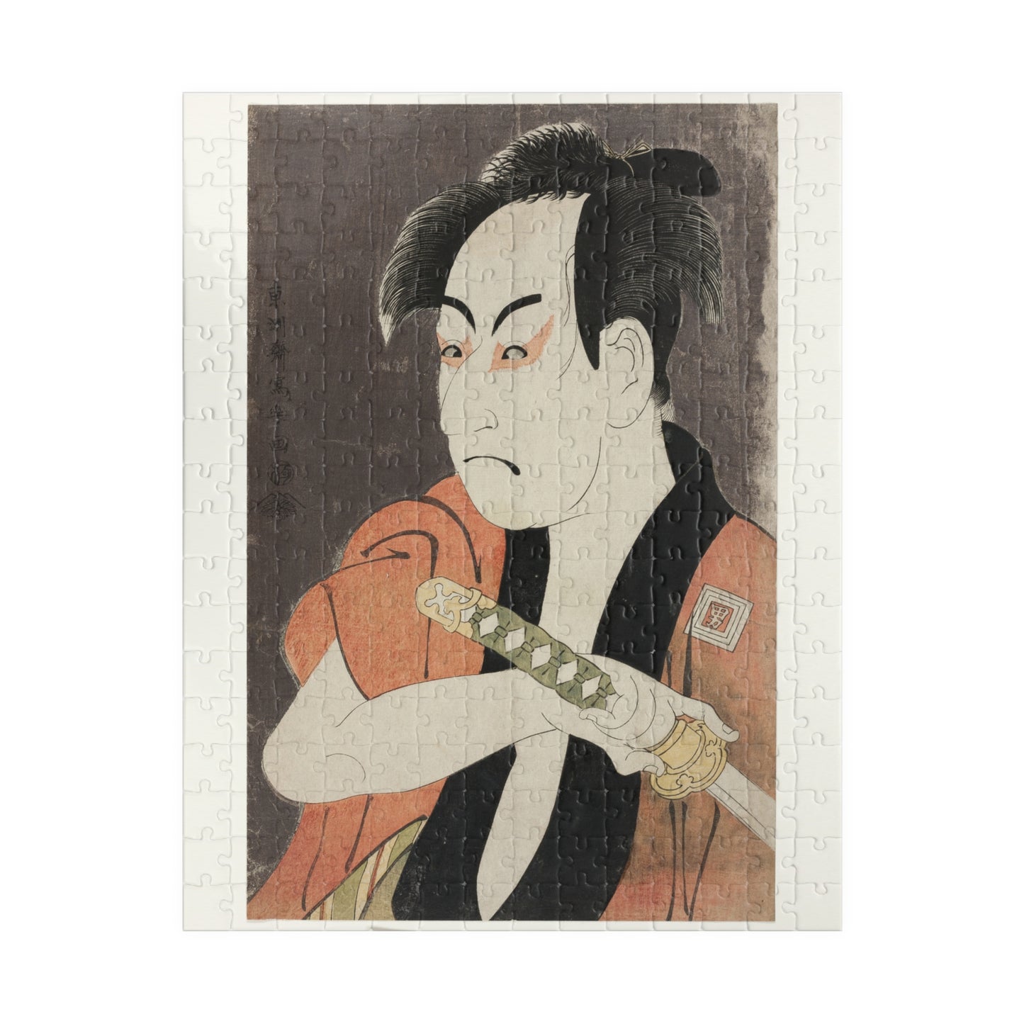 Ukiyo-e Jigsaw Puzzle (252 / 520-piece): Ichikawa Omezō as the Manservant Ippei – Toshusai Sharaku | Kabuki Actor Portrait / Edo Woodblock Art