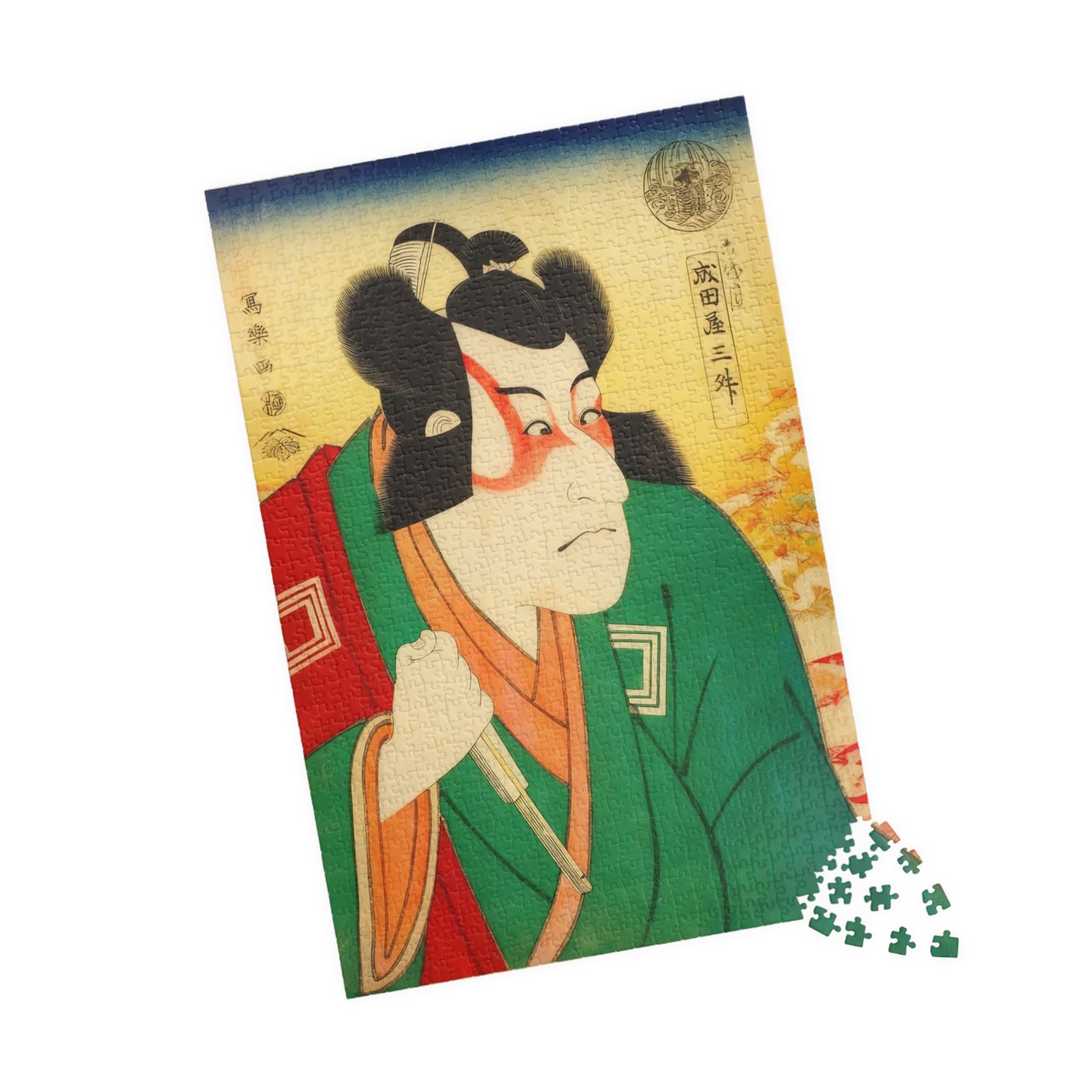 Sharaku Ukiyo-e Puzzle 1014 Pieces, Background Variation, Japanese Edo Art | Ichikawa Danjūrō VI as Naritaya Sanshō