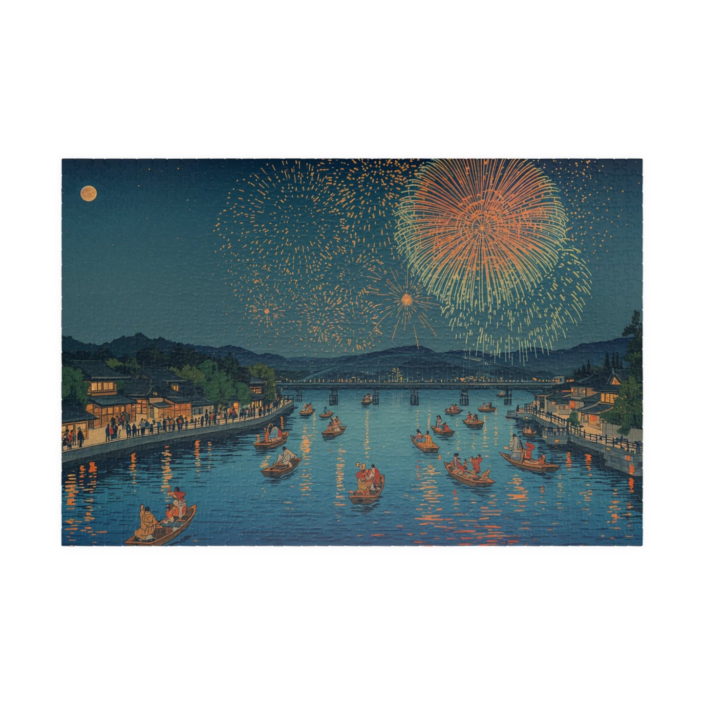 Jigsaw Puzzle (110, 252, 520, 1014-piece) Tokyo: Sumida-gawa Hanabi