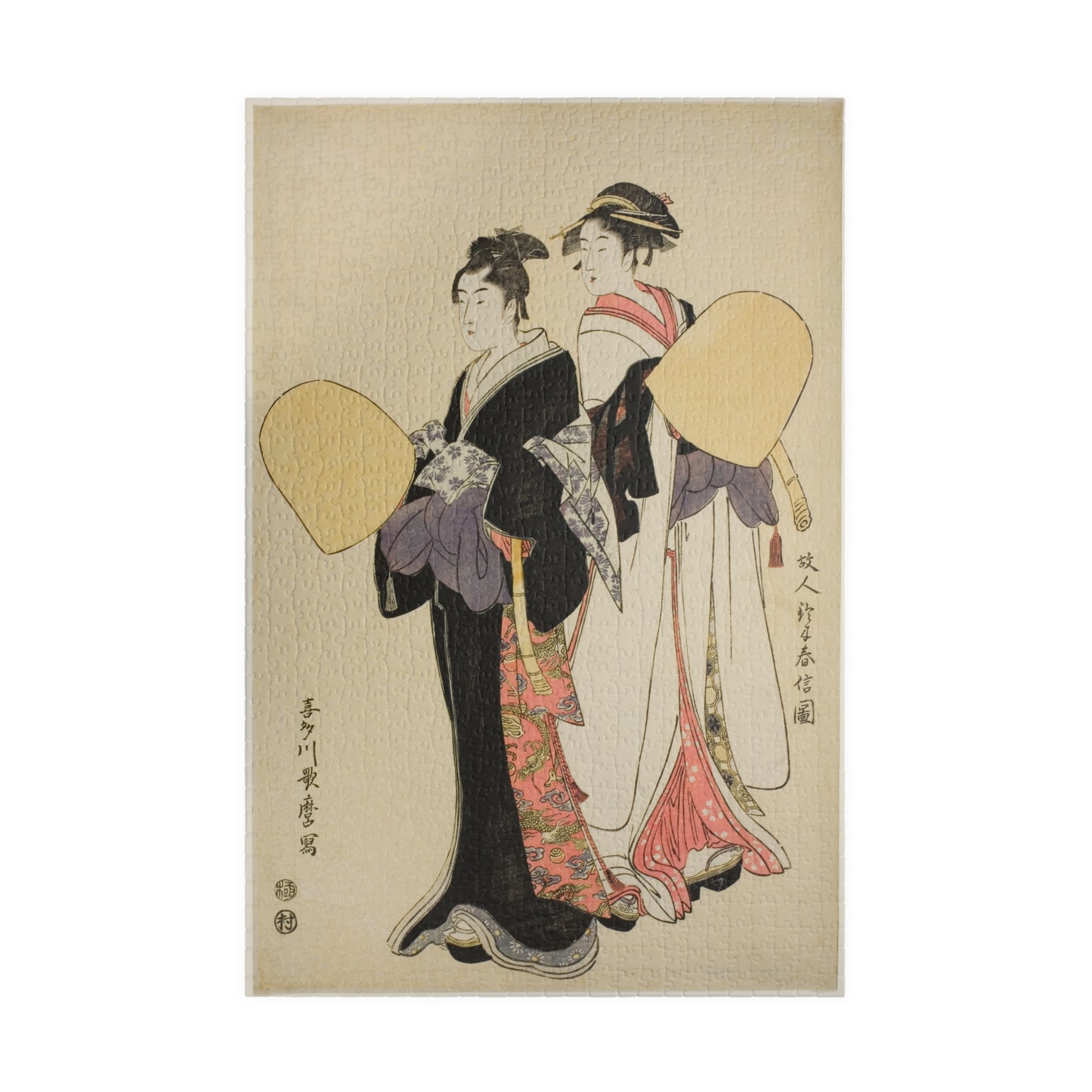 Ukiyo-e Jigsaw Puzzle (1014-piece): “Hōnin Suzuharunobu-zu” by Kitagawa Utamaro | Edo Bijin-ga / Romantic Courtesan Portrait Art