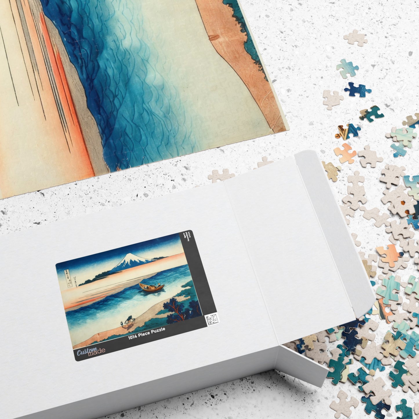 Hokusai 3D Ukiyo-e Puzzle 1014 Piece, Japanese Edo Art | Tama River in Musashi Province