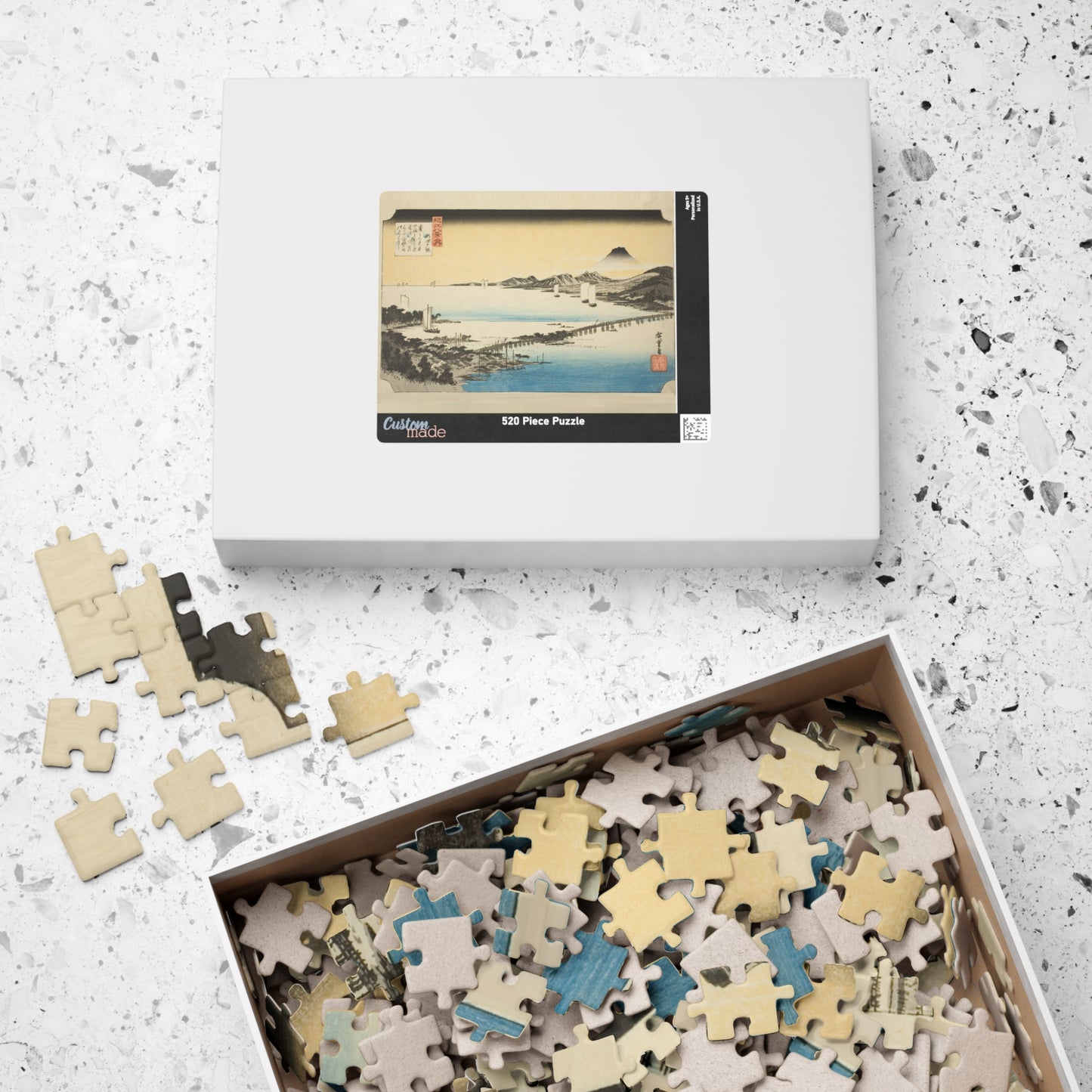 Ukiyo-e Jigsaw Puzzle (252 & 520 pcs) — “Evening Glow at Seta Bridge, Ōmi Eight Views” by Utagawa Hiroshige | Japanese Lake Biwa Art Puzzle