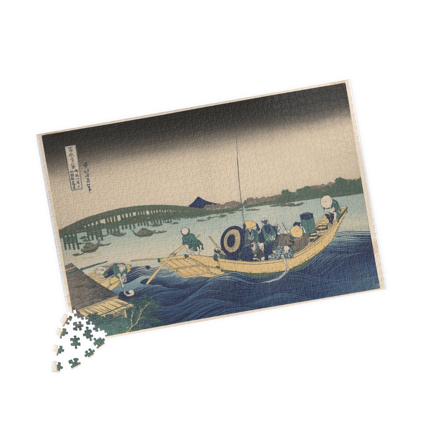 Ukiyo-e Jigsaw Puzzle (1014-piece) : Fuji from Ommayagashi at Twilight – Katsushika Hokusai | Edo Night View