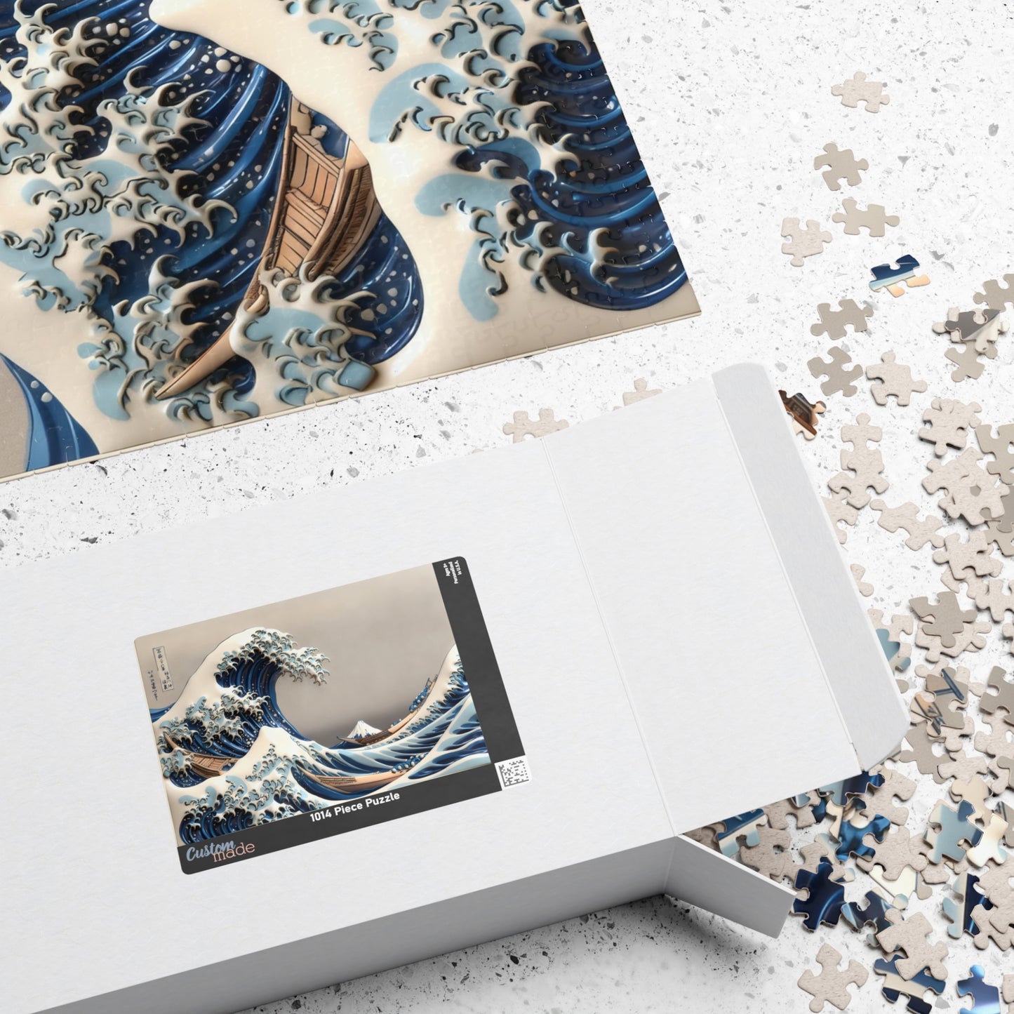 Hokusai 3D Ukiyo-e Puzzle 1014 Piece, Japanese Edo Art | The Great Wave off Kanagawa