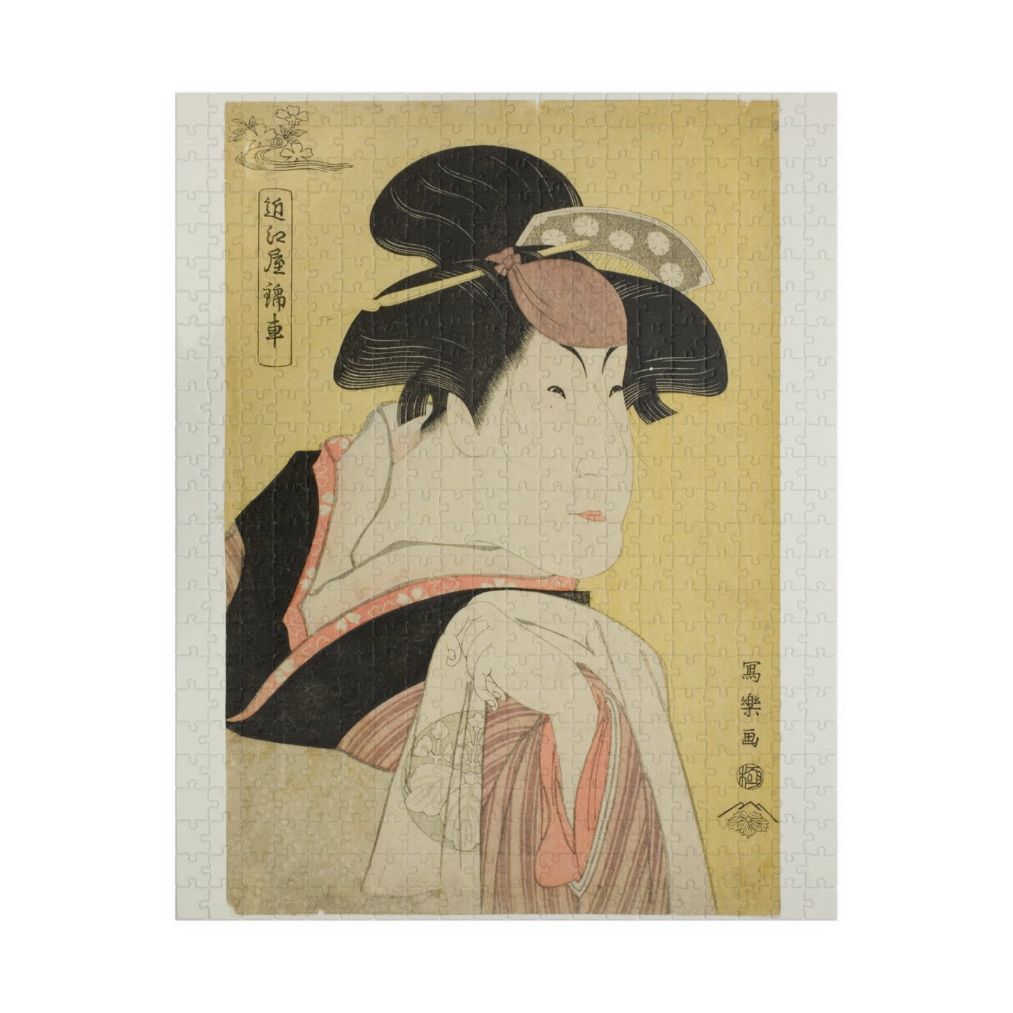 Ukiyo-e Jigsaw Puzzle (252 / 520-piece): Nakayama Tomisaburō I as “Omiya Kinsha” – Toshusai Sharaku | Kabuki Bijin-ga / Edo Portrait Art