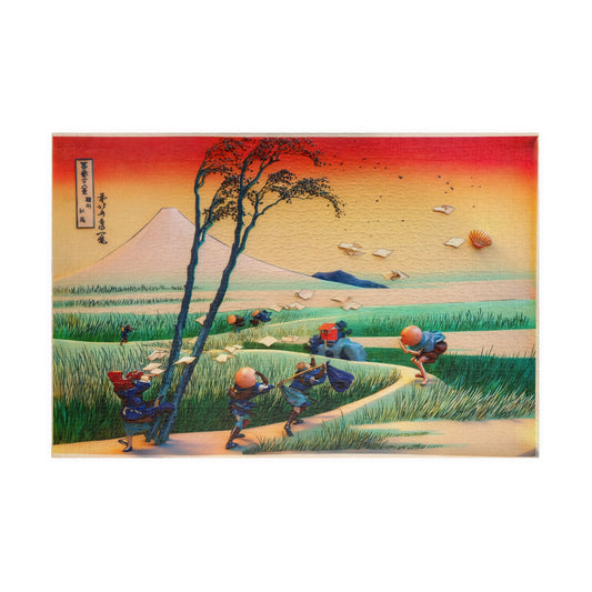 Hokusai 3D Ukiyo-e Puzzle 1014 Piece, Japanese Edo Art | Ejiri in Suruga Province