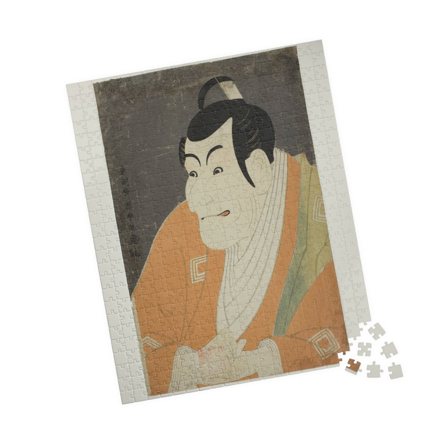 Ukiyo-e Jigsaw Puzzle (252 / 520-piece): Ichikawa Ebizō IV as Takemura Sadanoshin – Toshusai Sharaku | Kabuki Actor Portrait / Edo Ukiyo-e Art