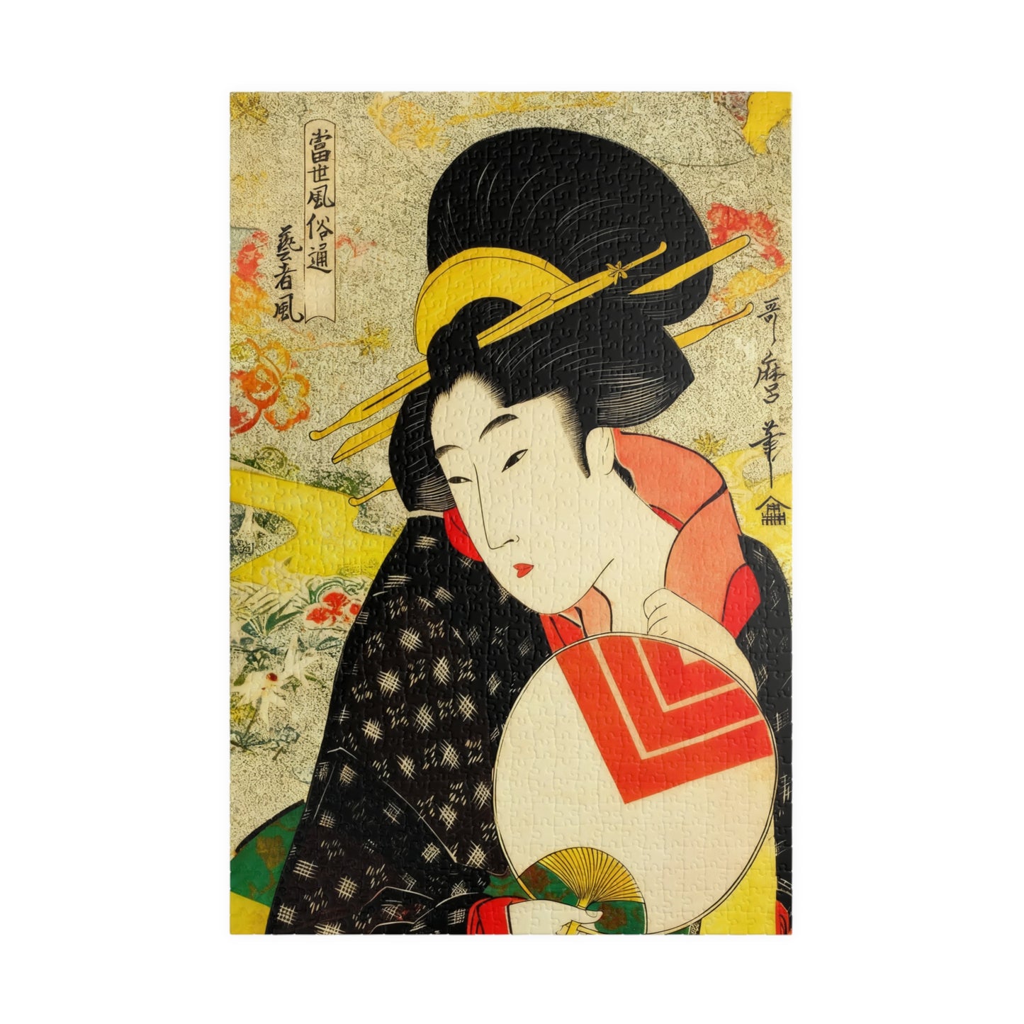 Utamaro Ukiyo-e Puzzle 1014 Piece, Background Variation, Japanese Edo Art | Geisha Style (Geisha Fū)