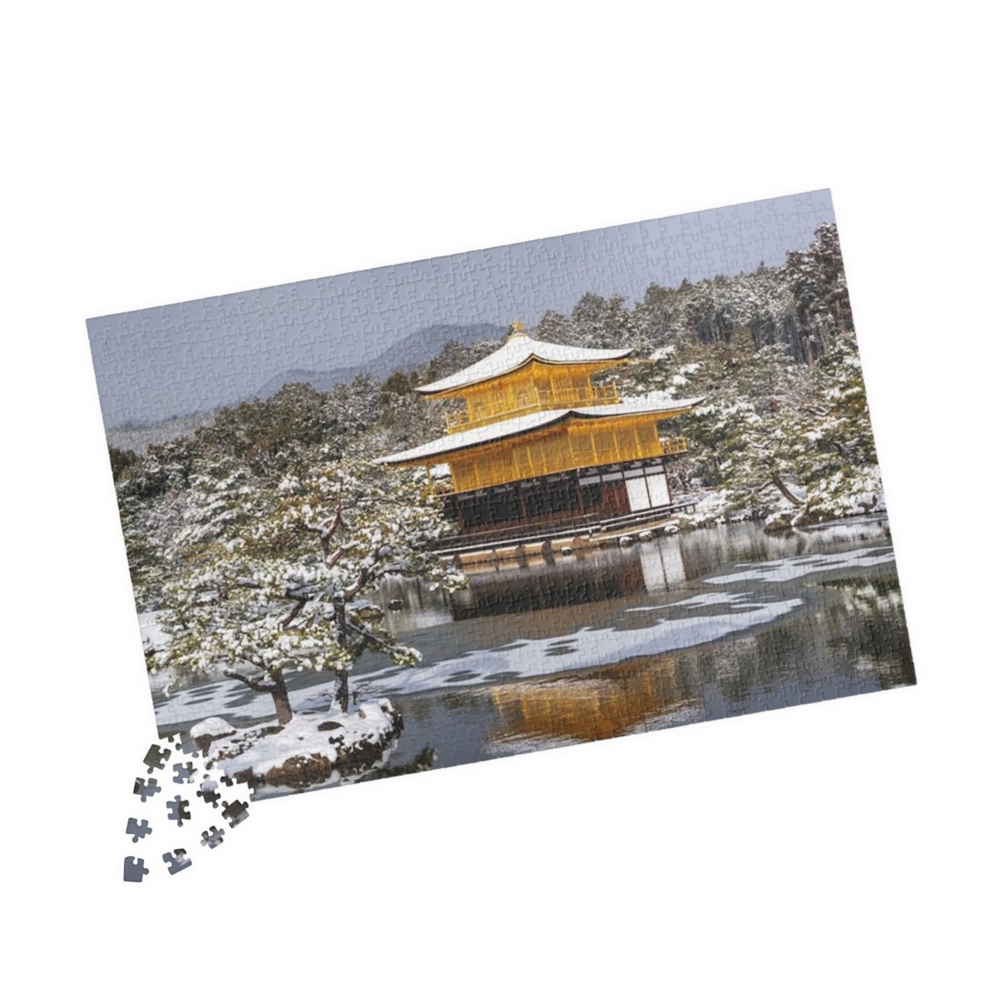 Jigsaw Puzzle (110, 252, 520, 1014-piece) Kyoto: Kinkakuji with Snow