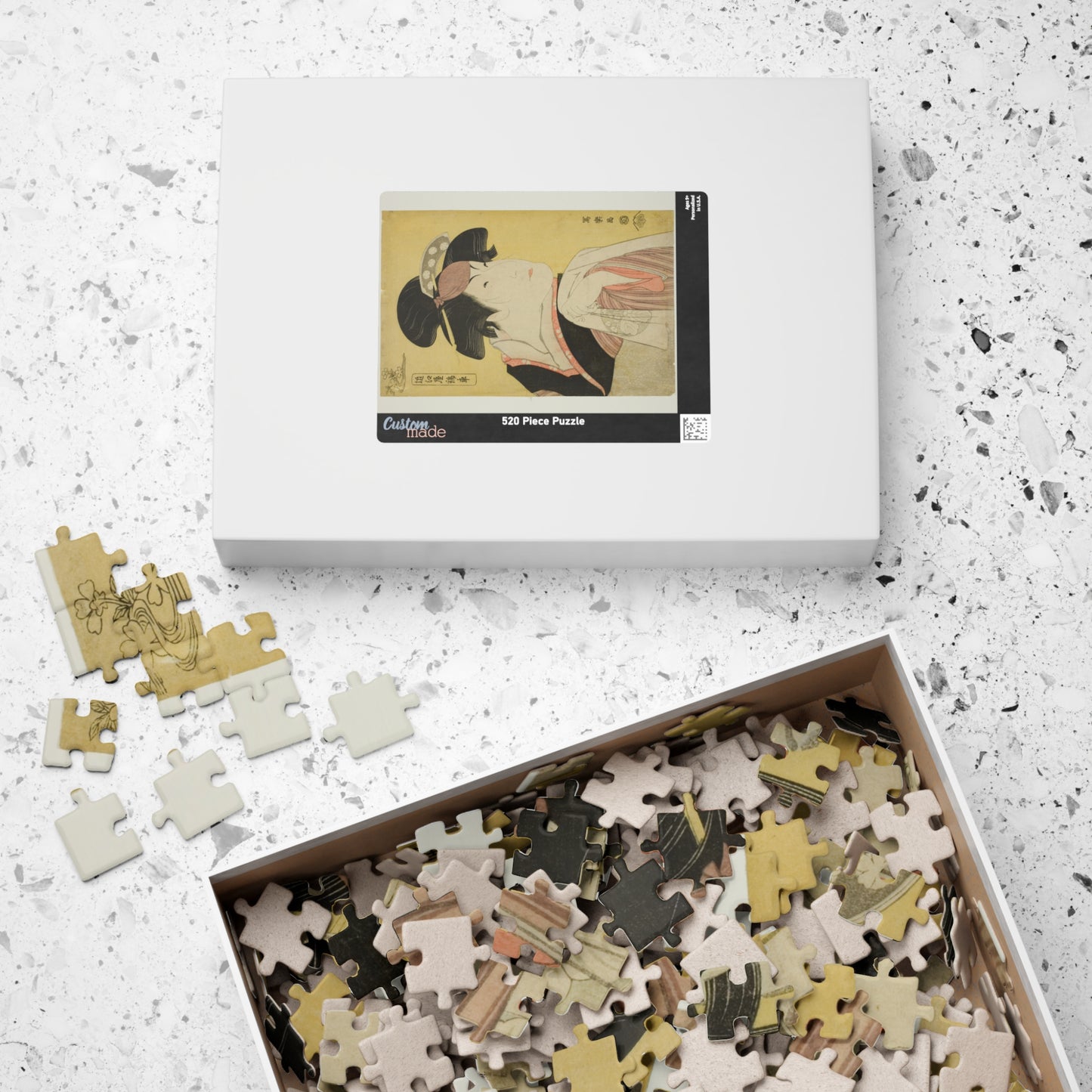 Ukiyo-e Jigsaw Puzzle (252 / 520-piece): Nakayama Tomisaburō I as “Omiya Kinsha” – Toshusai Sharaku | Kabuki Bijin-ga / Edo Portrait Art