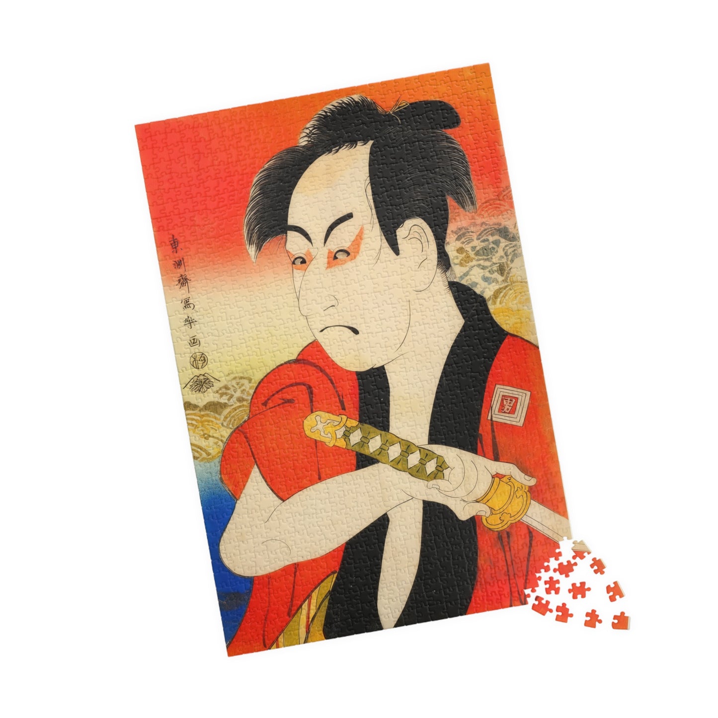Sharaku Ukiyo-e Puzzle 1014 Pieces, Background Variation, Japanese Edo Art | Ichikawa Omezō as the Manservant Ippei
