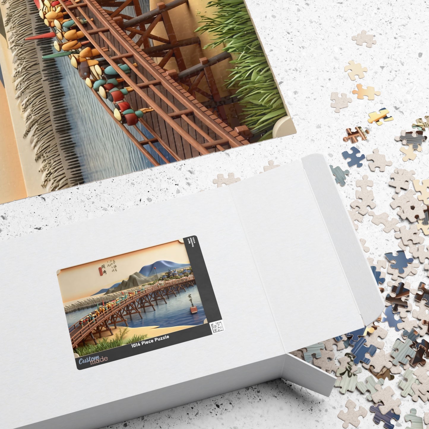 Hiroshige 3D Ukiyo-e Puzzle 1014 Piece, Japanese Edo Art | Okazaki: Yahagi Bridge on the Tōkaidō