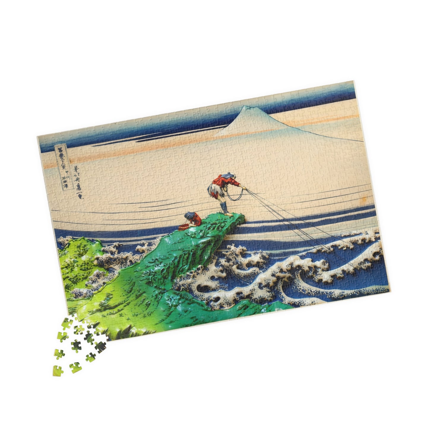 Hokusai 3D Ukiyo-e Puzzle 1014 Piece, Japanese Edo Art | Kajikazawa in Kai Province