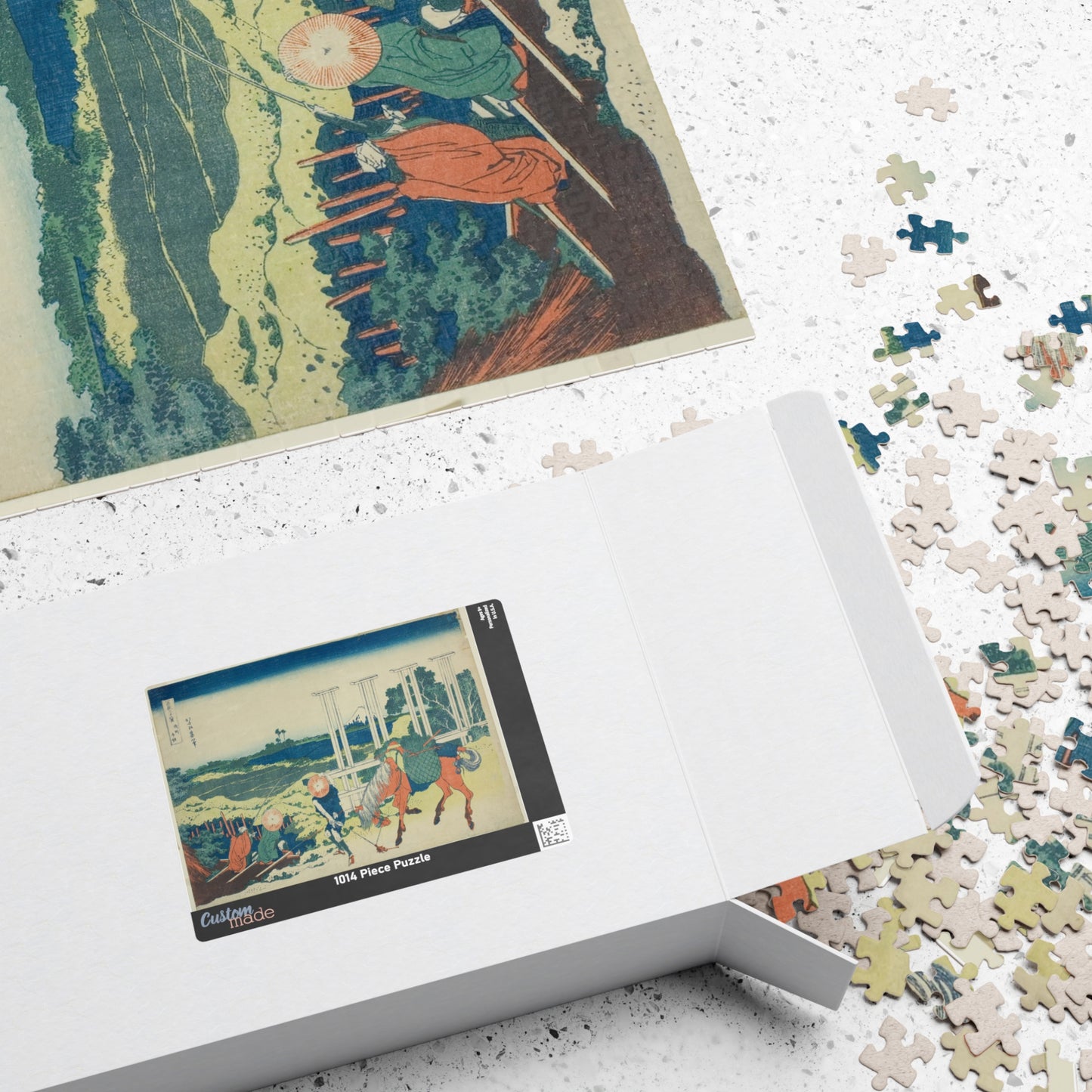 Ukiyo-e Jigsaw Puzzle (1014-piece) : Senju in Musashi Province – Katsushika Hokusai | River Life & Edo Scenery