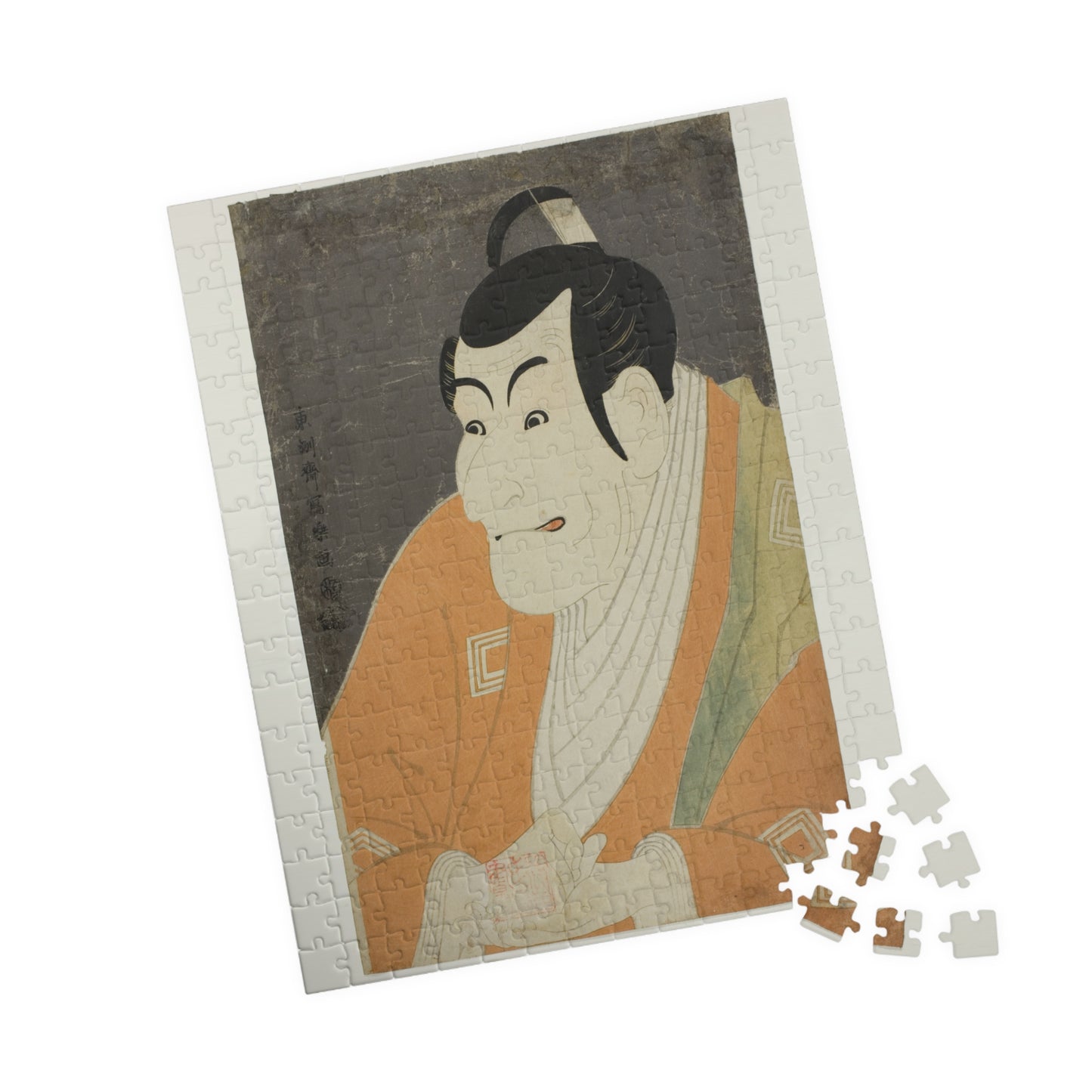 Ukiyo-e Jigsaw Puzzle (252 / 520-piece): Ichikawa Ebizō IV as Takemura Sadanoshin – Toshusai Sharaku | Kabuki Actor Portrait / Edo Ukiyo-e Art