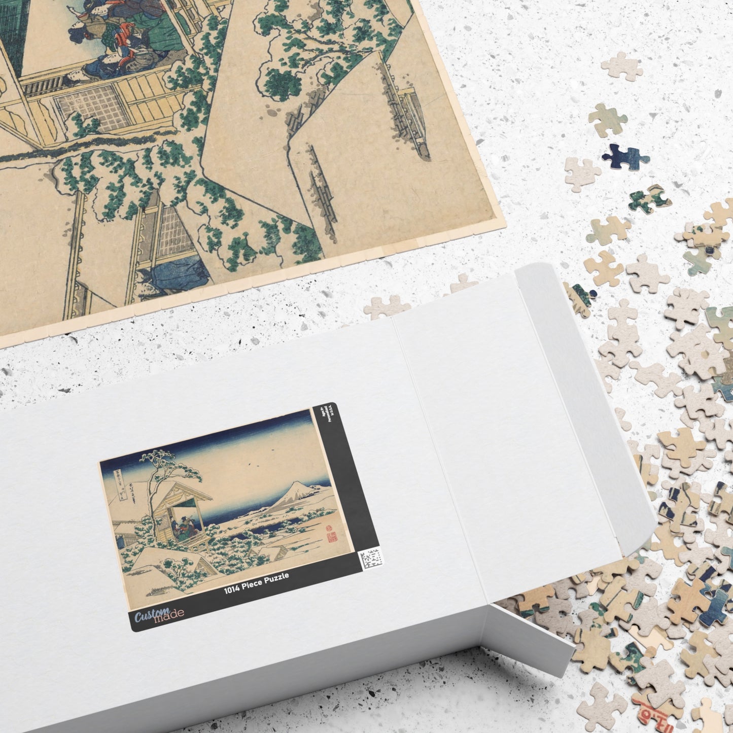 Ukiyo-e Jigsaw Puzzle (1014-piece) : Snowy Morning at Koishikawa – Katsushika Hokusai | Winter Landscape of Edo