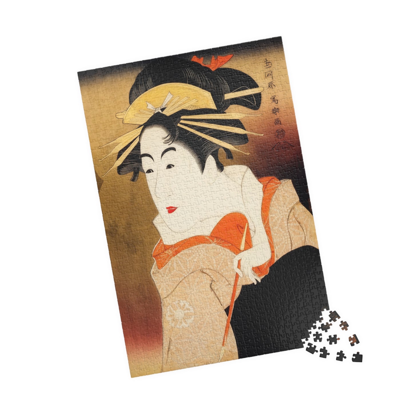 Sharaku Ukiyo-e Puzzle 1014 Pieces, Background Variation, Japanese Edo Art | Matsumoto Yonesaburō as Shinobu