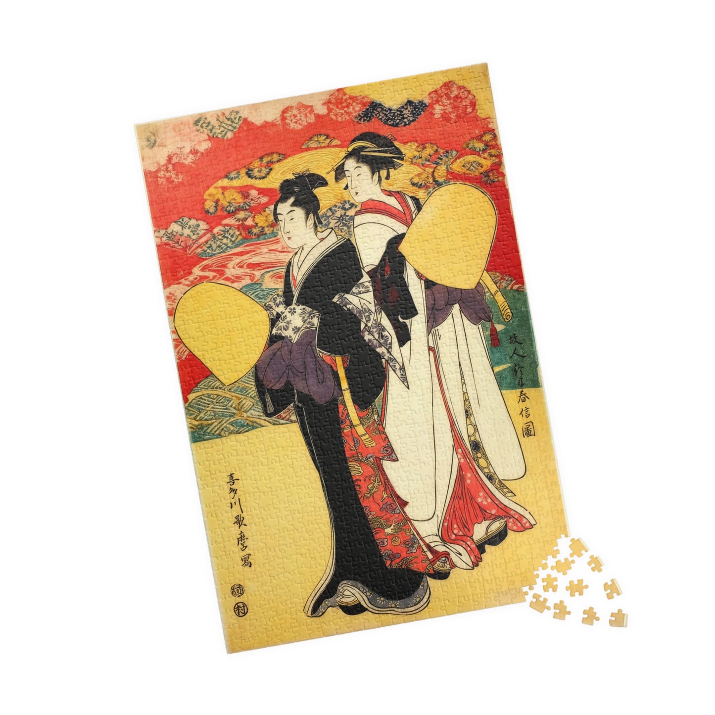 Utamaro Ukiyo-e Puzzle 1014 Piece, Background Variation, Japanese Edo Art | Hōnin Suzuharunobu-zu