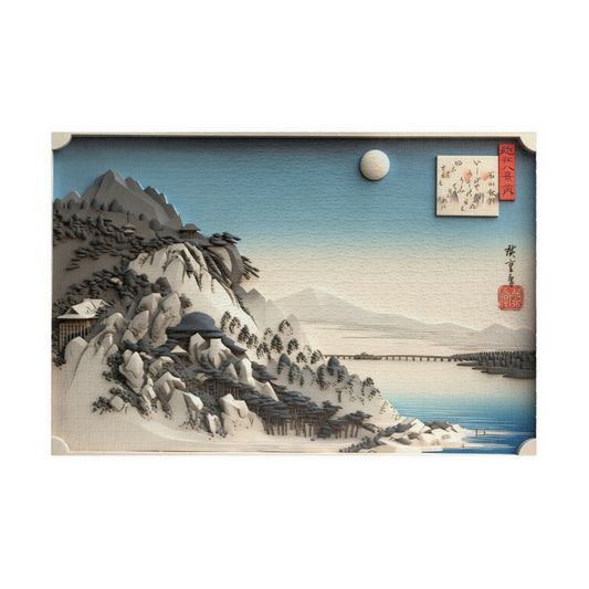 Hiroshige 3D Ukiyo-e Puzzle 1014 Piece, Japanese Edo Art | Autumn Moon at Ishiyama
