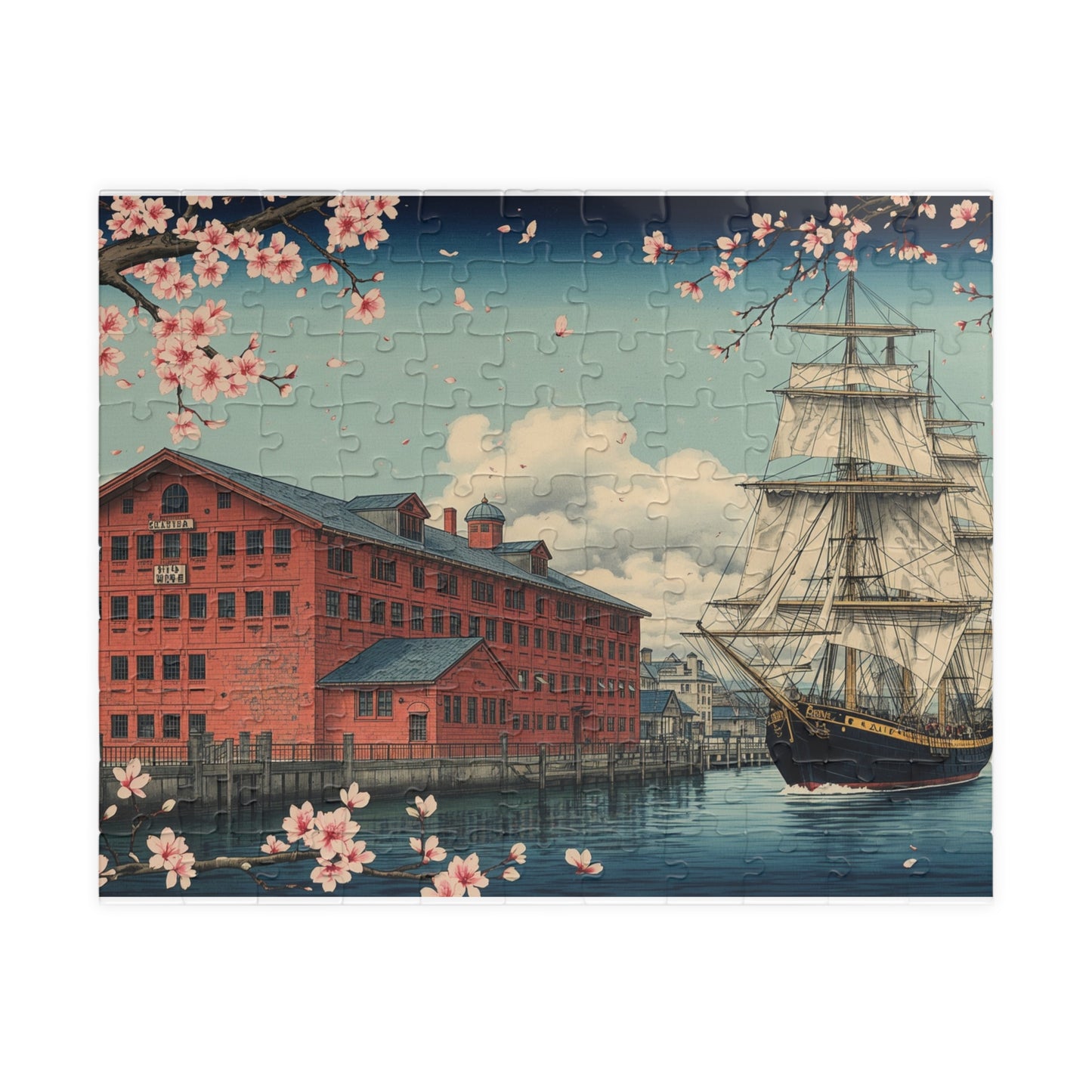 Jigsaw Puzzle (110, 252, 520, 1014-piece) Yokohama: Red Brick Warehouse and Sailing Ship