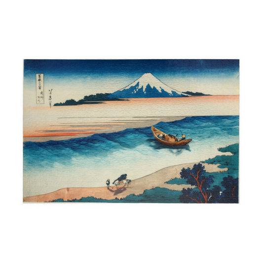 Hokusai 3D Ukiyo-e Puzzle 1014 Piece, Japanese Edo Art | Tama River in Musashi Province