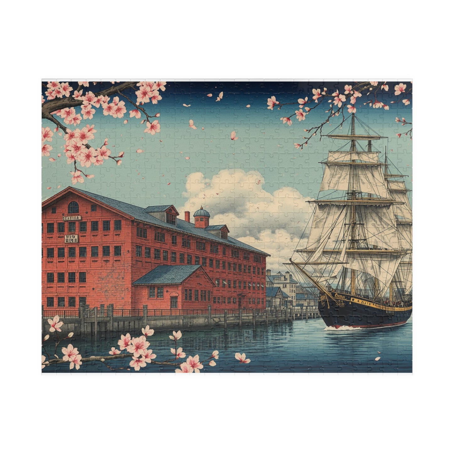 Jigsaw Puzzle (110, 252, 520, 1014-piece) Yokohama: Red Brick Warehouse and Sailing Ship